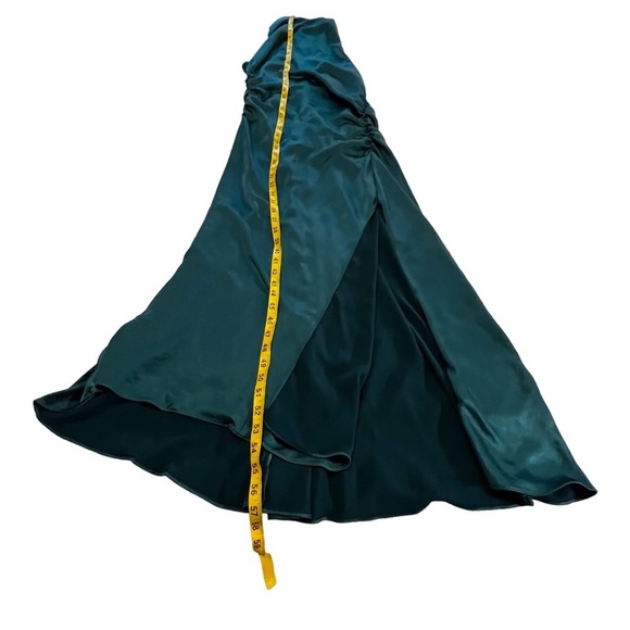 A.L.C. Inez Dress In Emerald Midi Ruched Draped 10 Satin Event - Picture 11 of 16